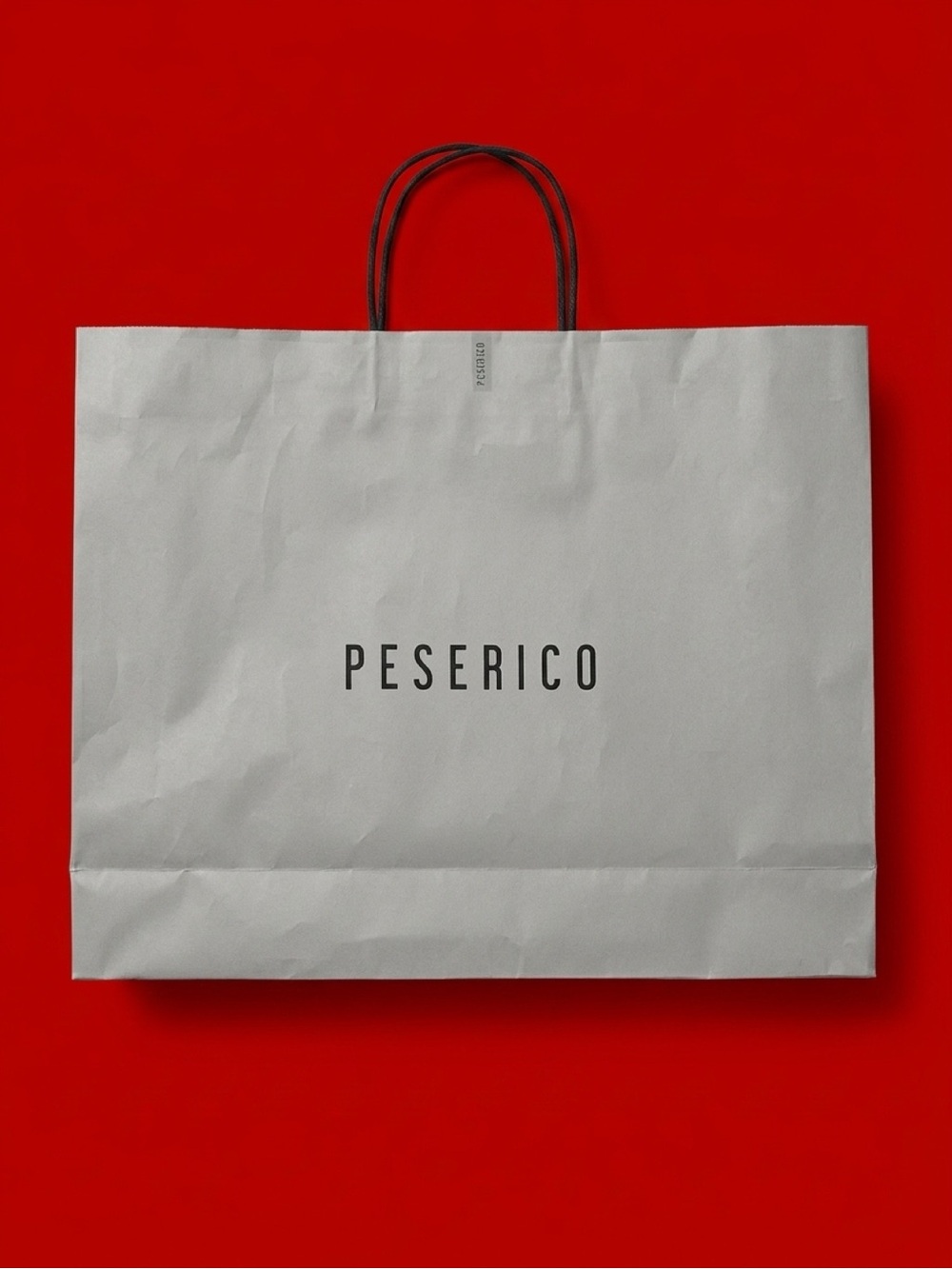 Peserico Grey Paper Shopping Bag with Black Logo